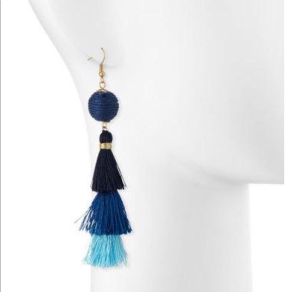 Blue tassel earrings